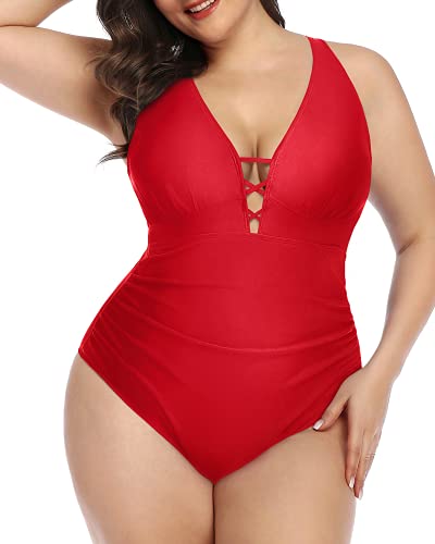 Red push up one piece swimsuit online