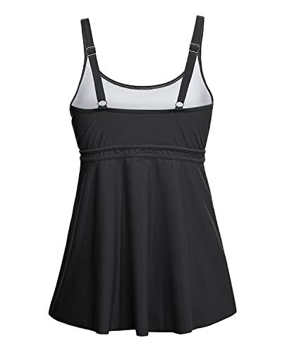 Tummy Control Modest Tankini Top for Women Swim Bathing Suit