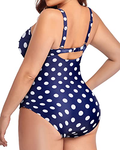 Tummy Control Plus Size Swimwear Twist Front Ruched Bathing Suits for Women