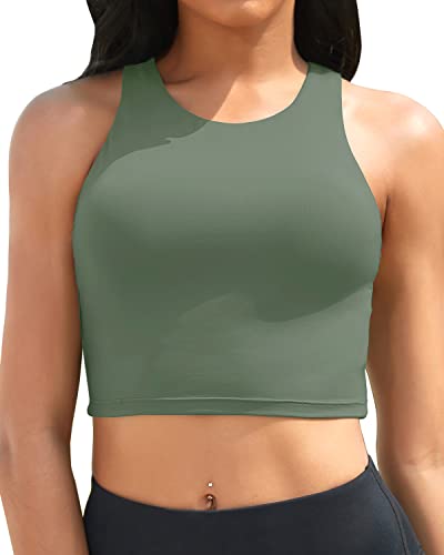 Women Bikini Top Only Crop Swim Top Longline Swimsuit Tops