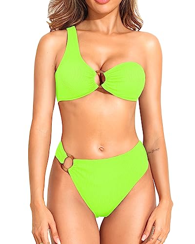 Sexy Two Piece Swimsuits One Shoulder Bikini Set