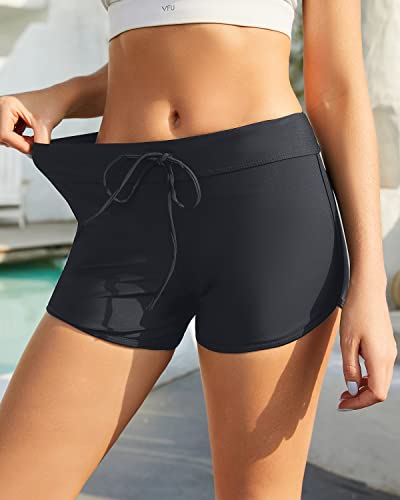 Womens Swim Shorts Drawstring Swimsuit Bottoms Board Shorts Swim Bottoms