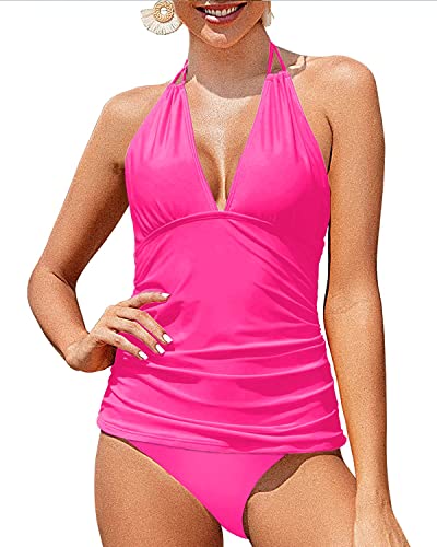 Plus Size Two Piece Tummy Control Tankini Swimsuits