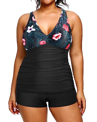 SEKKVY Women's Lace Tankini Swimsuit Two Pieces Bikini Set Top