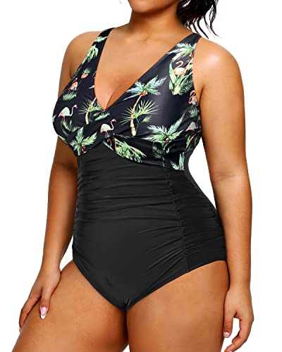 Women's Plus Size Slimming Swimwear Tummy Control One Piece Swimsuit