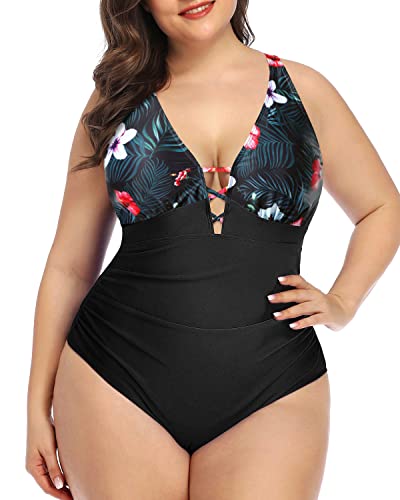 Control Tummy Slimming Bathing Suits Plus Size Women's One Piece Swimsuit