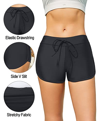 Womens Swim Shorts Drawstring Swimsuit Bottoms Board Shorts Swim Bottoms