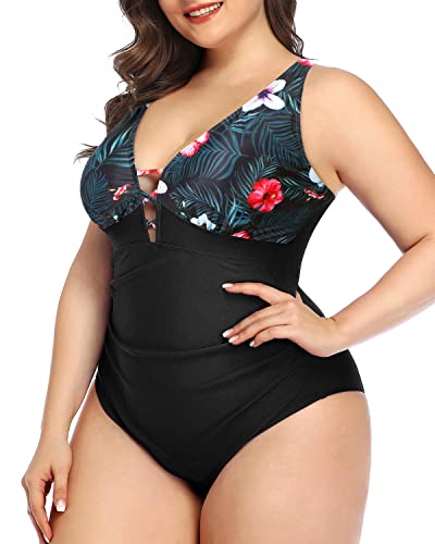 Control Tummy Slimming Bathing Suits Plus Size Women's One Piece Swimsuit