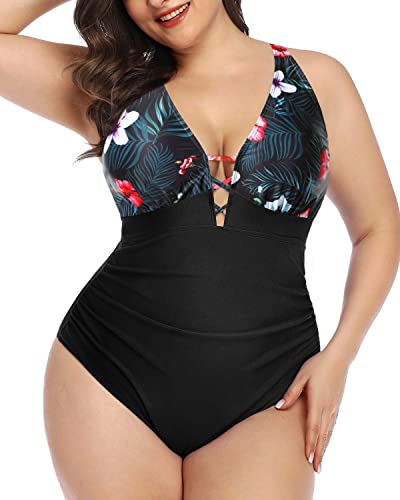 Control Tummy Slimming Bathing Suits Plus Size Women's One Piece Swimsuit