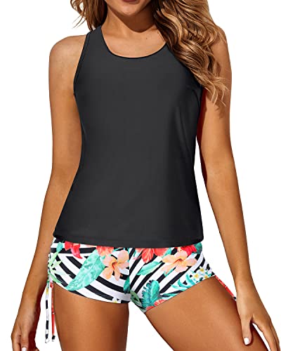 Women's 3 Piece Tankini Swimsuits Athletic Swimwear for Active Beach Days