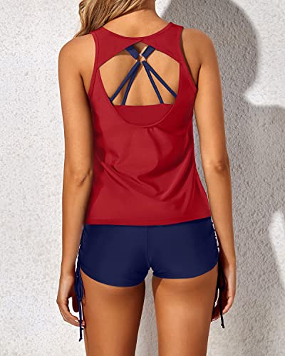 Sporty 3 Piece Tankini Swimsuits for Women Athletic Swimwear