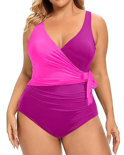 Plus Size Tummy Contral Tie Side Swimwear