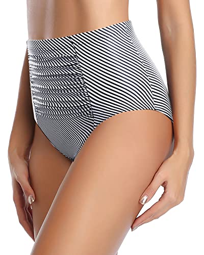 Ruched Full Coverage High Waisted Swimsuit Bottom Women's Bikini Bottom