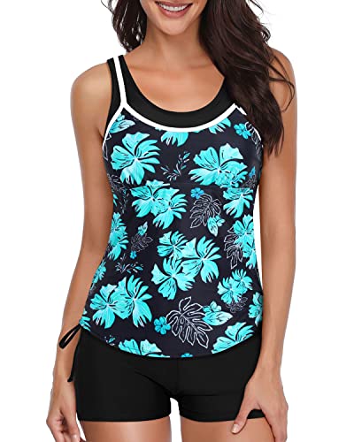 Stylish Two Piece Swimwear Slimming Athletic Tankini Swimsuits for Women