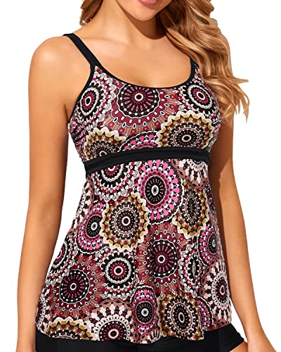 Modest Women's Swim Tankini Top Tummy Control Bathing Suit Swimsuit