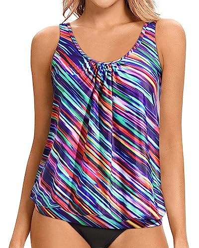 EHQJNJ Tankini Top with Underwire Bra Support Women's Summer One Shoulder  Two Piece Swimsuit Draw String Bikini Two Piece Swimsuit Womens Swimsuits  with Shorts Bottoms Swim Skirt with Shorts Built In 