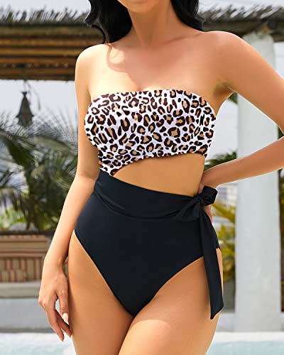 Stylish Cutout Bodysuit Bandeau Monokini for Women's One Piece Bathing Suit