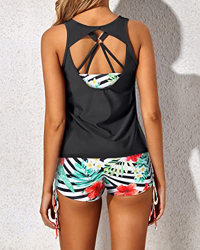 Women's 3 Piece Tankini Swimsuits Athletic Swimwear for Active Beach Days