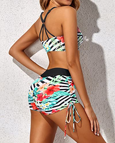 Women's 3 Piece Tankini Swimsuits Athletic Swimwear for Active Beach Days