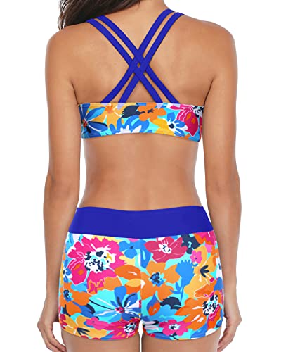 Flattering Swimwear Set Women's Tankini Swimsuits with Boy Shorts