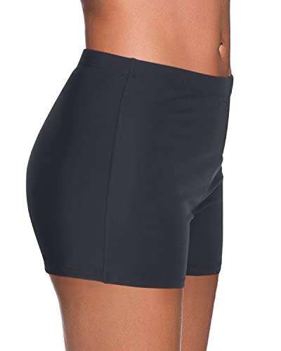 Built-In Front Lining Swim Shorts For Not See-Through-Grey