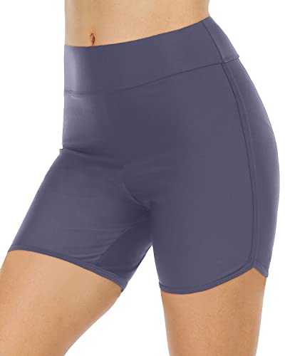 Women's High Waisted Swim Shorts Tummy Control Boyshorts-Grey – Yonique