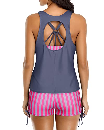 Athletic Womens Tankini Swimsuits Shorts & Tank Tops-Color