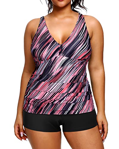 Tankini Women's Tummy Control with Shorts Plus Size Tummy Control