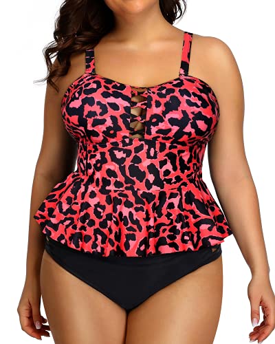 Leopard Print Tankini Top Swim Suit